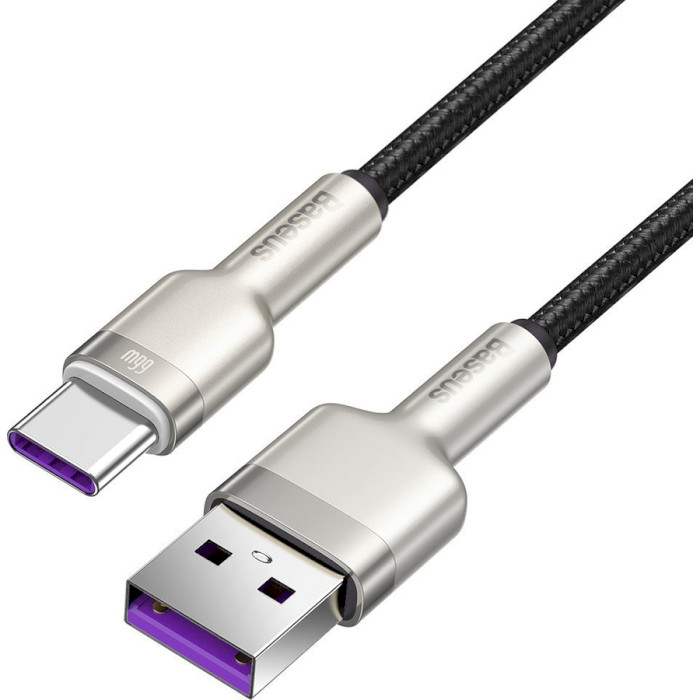 Кабель BASEUS Cafule Metal Data Cable USB to Type-C 66W 1м Black (CAKF000101)