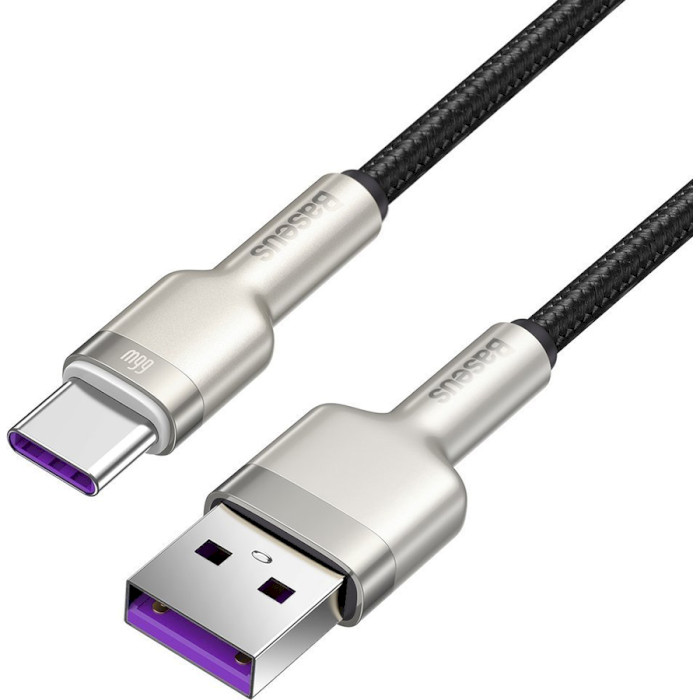 Кабель BASEUS Cafule Metal Data Cable USB to Type-C 66W 2м Black (CAKF000201)