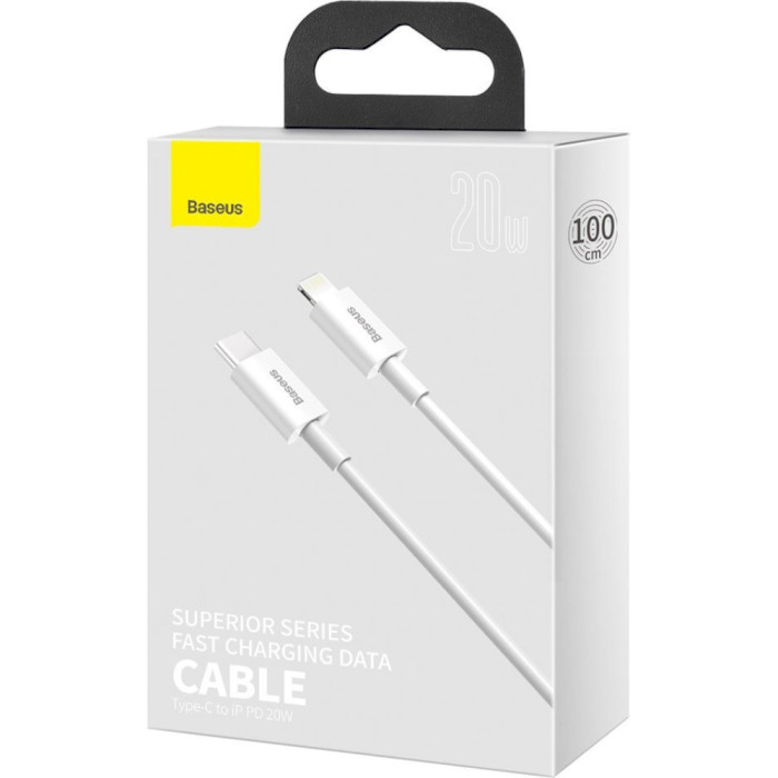 Кабель BASEUS Superior Series Fast Charging Data Cable Type-C to iP PD 20W 1м White (CATLYS-A02)