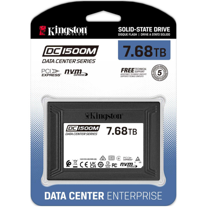 SSD диск KINGSTON DC1500M 7.68TB 2.5" U.2 15mm NVMe (SEDC1500M/7680G)