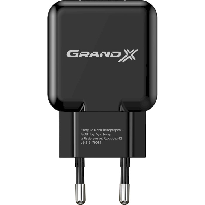 Зарядное устройство GRAND-X CH-03 1xUSB-A, 2.1A Black w/DC cable (CH-03C25B)