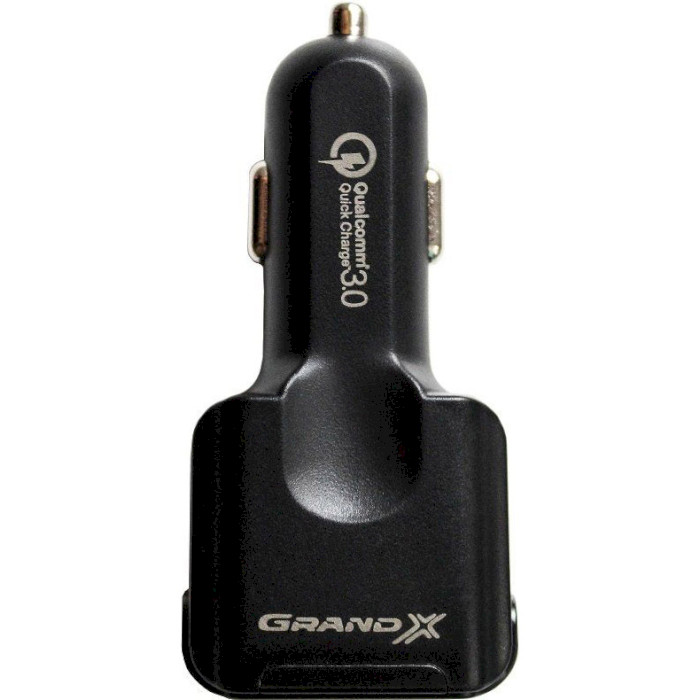 Автомобильное зарядное устройство GRAND-X CH-09 4xUSB-A, 4.8A, QC3.0 Black w/Micro-USB cable (CH-09BM)