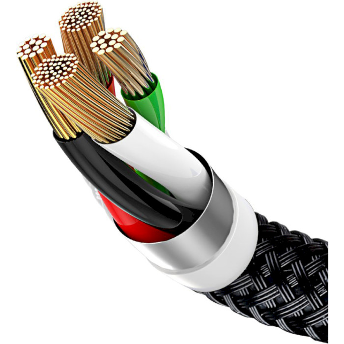 Кабель BASEUS Three Primary Colors 3-in-1 Cable 1.2м Black (CAMLT-BSY01)