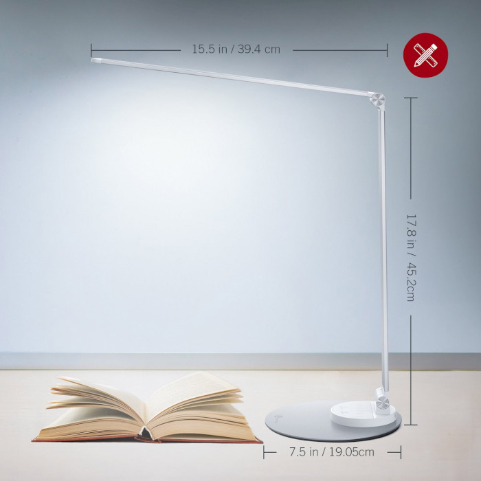 Лампа настільна TAOTRONICS LED Desk Lamp with USB Charging Port Silver (TT-DL22S)