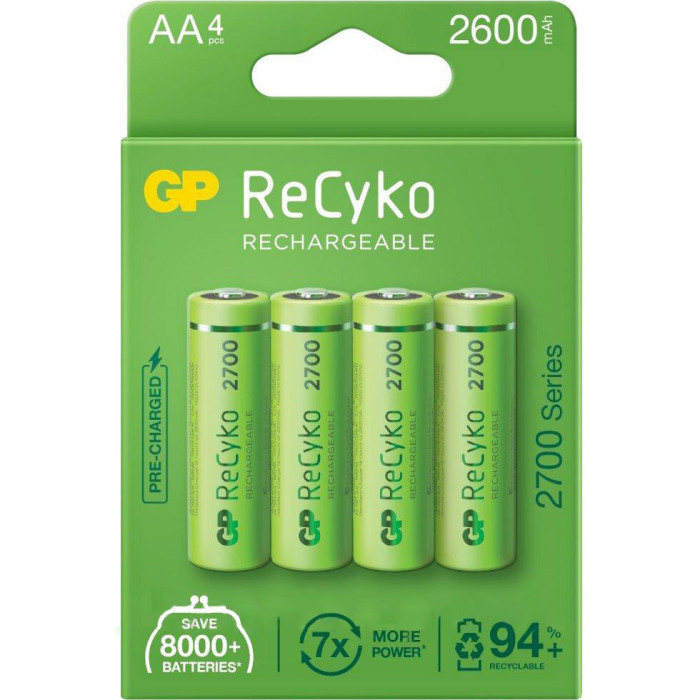 Аккумулятор GP ReCyko AA 2600mAh 4шт/уп (GP270AAHCE-2EB4)