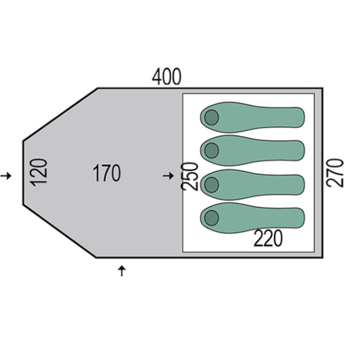 Палатка 4-местная PINGUIN Campus 4 Dural Green (145441)