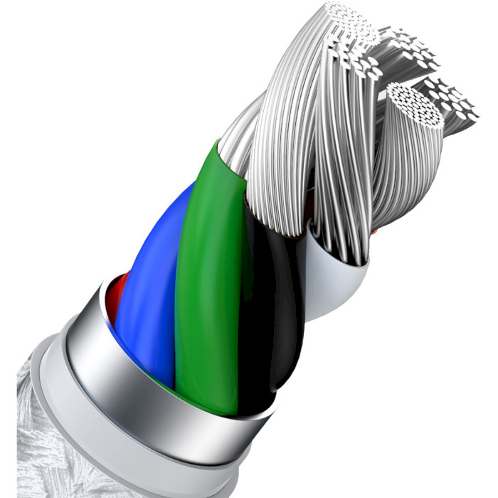 Кабель BASEUS Cafule Metal Data Cable Type-C to Lightning PD 20W 1м White (CATLJK-A02)