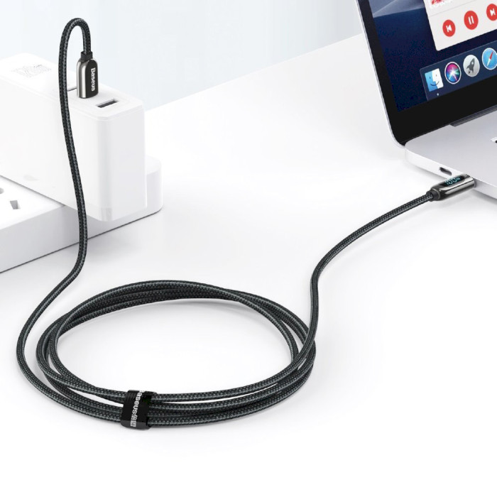 Кабель BASEUS Display Fast Charging Data Cable Type-C to Type-C 100W 1м Black (CATSK-B01)