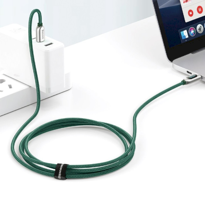 Кабель BASEUS Display Fast Charging Data Cable Type-C to Type-C 100W 2м Green (CATSK-C06)