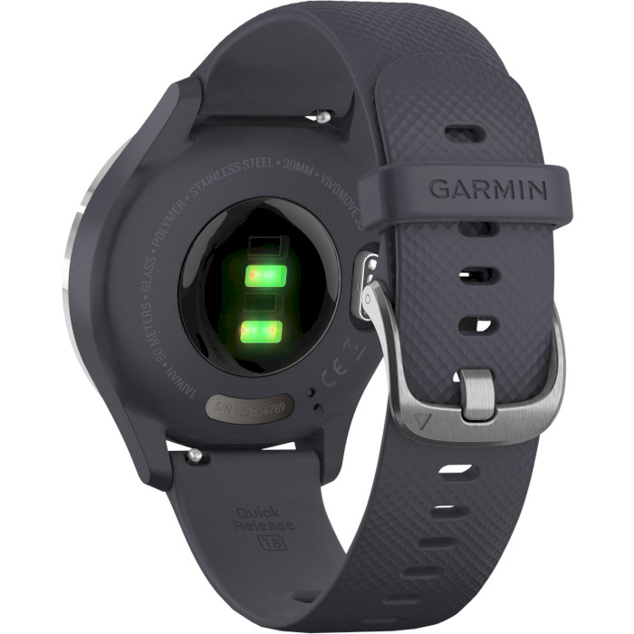 Смарт-часы GARMIN Vivomove 3S Silver Stainless Steel Bezel with Granite Blue Case and Silicone Band (010-02238-20/00)