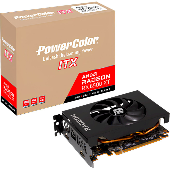 Видеокарта POWERCOLOR Radeon RX 6500 XT ITX 4GB GDDR6 (AXRX 6500 XT 4GBD6-DH)