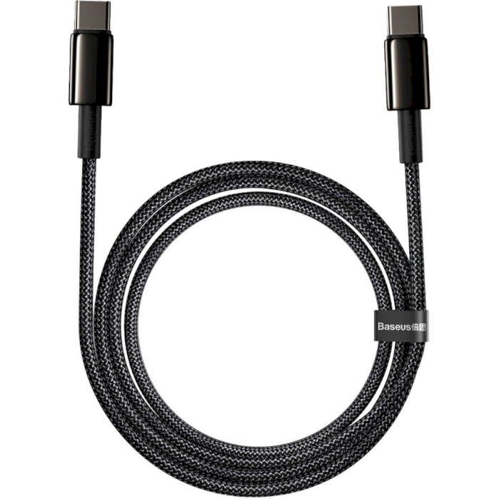 Кабель BASEUS Tungsten Gold Series Fast Charging Data Cable Type-C 100W 2м Black (CATWJ-A01)