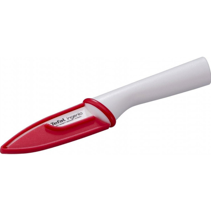 Нож кухонный для чистки овощей TEFAL Ingenio Ceramic White 80мм (K1530314)