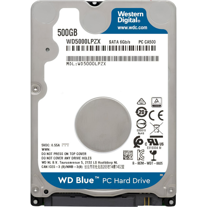 Жёсткий диск 2.5" WD Blue 500GB SATA/128MB (WD5000LPZX)