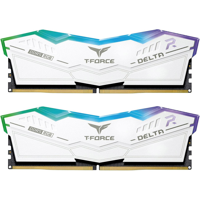 Модуль памяти TEAM T-Force Delta RGB White DDR5 6400MHz 32GB Kit 2x16GB (FF4D532G6400HC40BDC01)