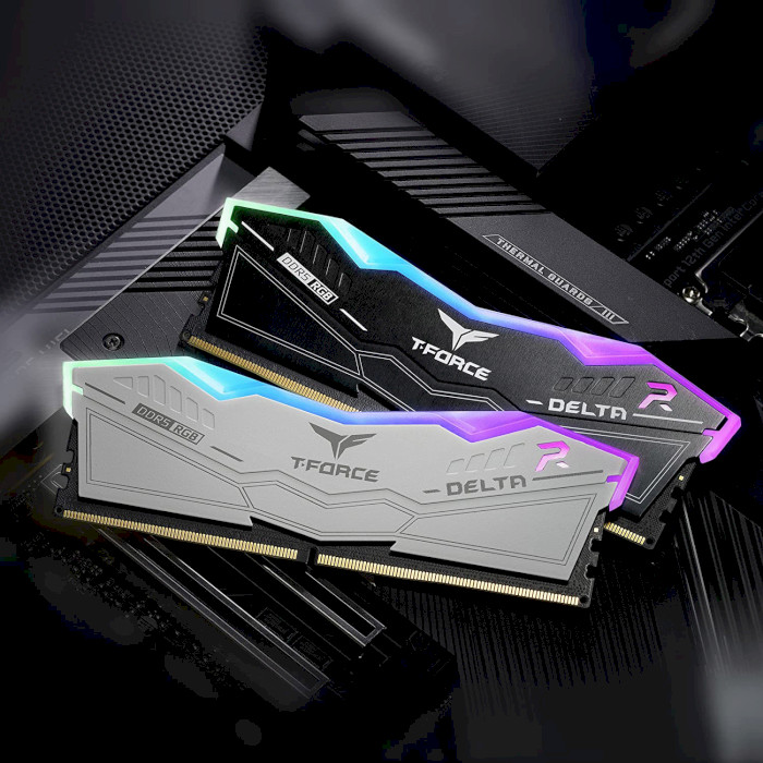 Модуль памяти TEAM T-Force Delta RGB White DDR5 6400MHz 32GB Kit 2x16GB (FF4D532G6400HC40BDC01)