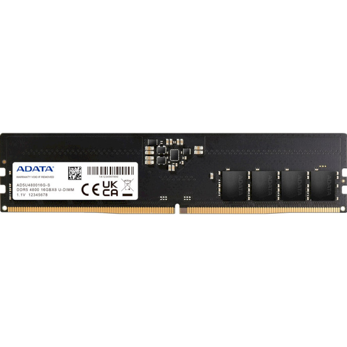 Модуль пам'яті ADATA DDR5 4800MHz 16GB (AD5U480016G-S)