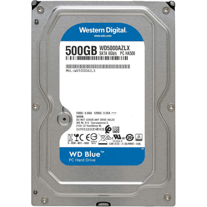 Жёсткий диск 3.5" WD Blue 500GB SATA/32MB (WD5000AZLX)