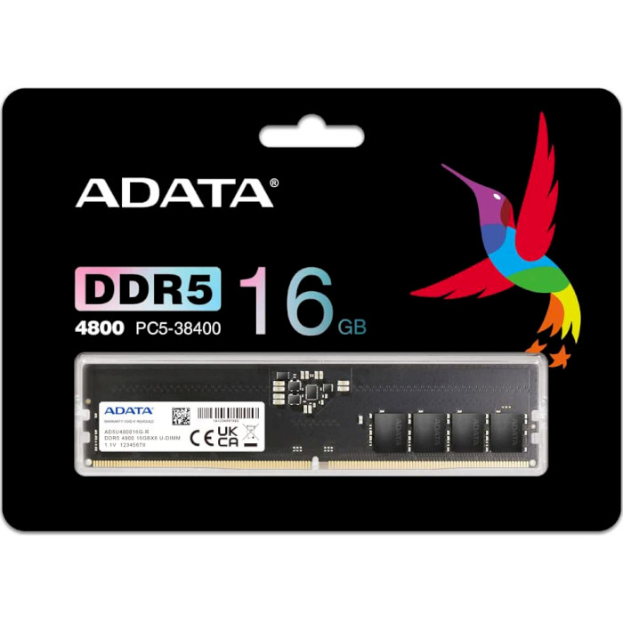 Модуль пам'яті ADATA DDR5 4800MHz 16GB (AD5U480016G-R)